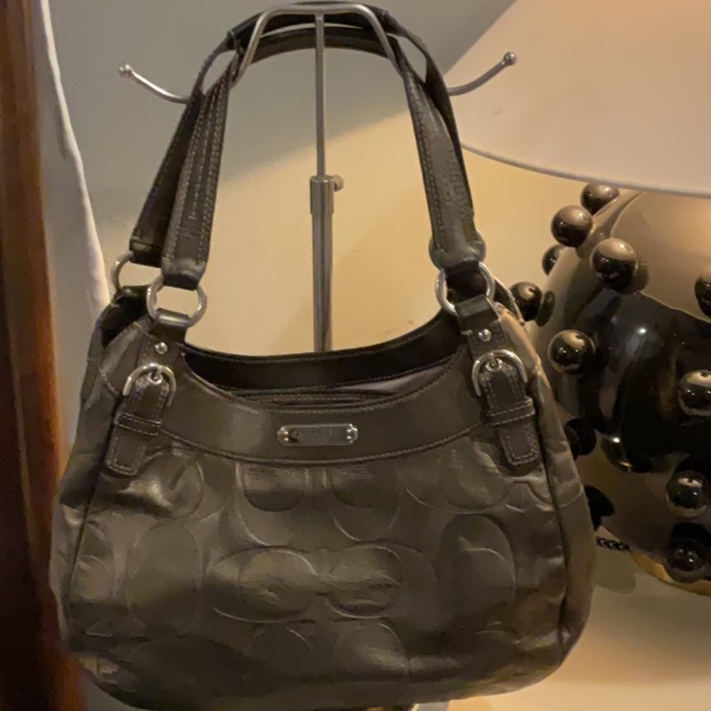 COACH GUNMETAL HANDBAG